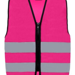 Fluovest roos rits met naam