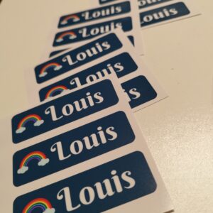 Naamstickers 6 x 2 cm per 10 stuks